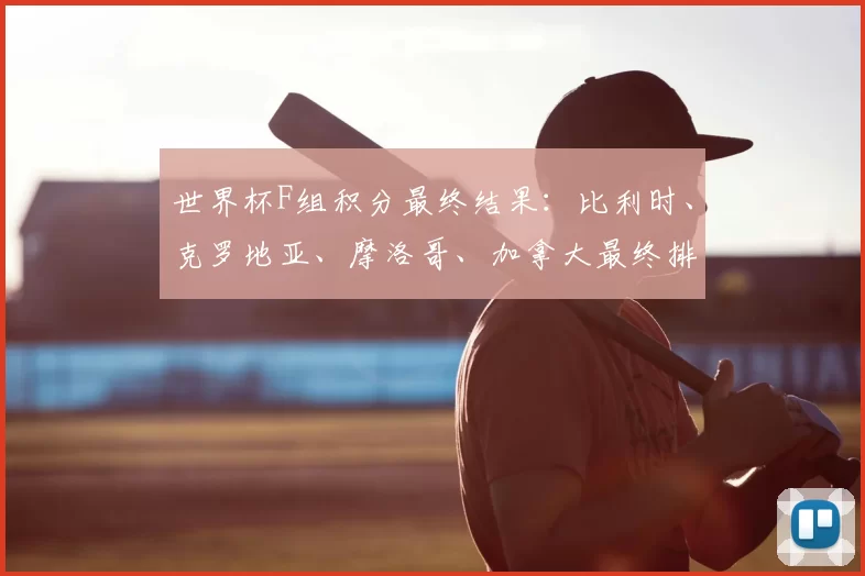 世界杯F组积分最终结果：比利时、克罗地亚、摩洛哥、加拿大最终排名